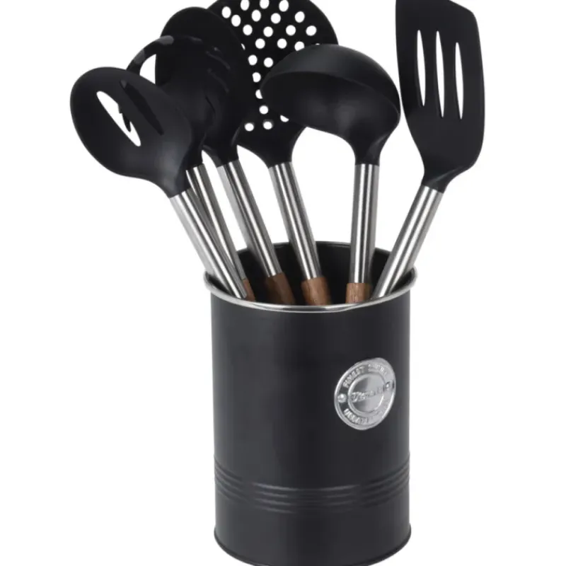 6 ustensiles de cuisine avec support pot* Discount