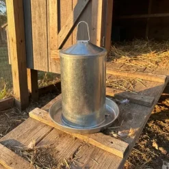 Abreuvoir Poules à Double Paroi en Tôle Galvanisée de 4 L*GAUN Best