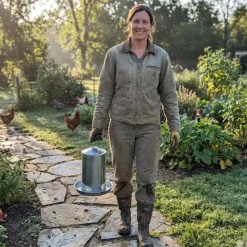 Abreuvoir Poules à Double Paroi en Tôle Galvanisée de 4 L*GAUN Best