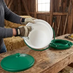 Abreuvoir seau à anse blanc et vert contenance 18 L*Olba Outlet