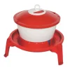Abreuvoir seau sur pieds avec poignée 6L pour volailles - Rouge et blanc*Novital New