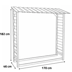 Abri bûches en bois 1,8 stères 170 x 46 x 182 cm* Clearance