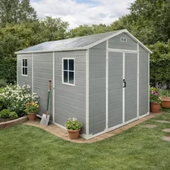 Abri de jardin Lys en plastique hauteur 230 cm - 2 portes 6,88m²* Hot