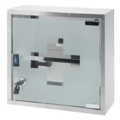 Armoire à pharmacie en acier inoxydable avec porte vitrée - 30x30x12 cm* Hot