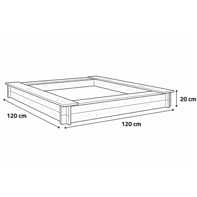 Bac à sable bois 120x120 cm*