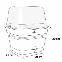 Bac de culture carré ® 30x25x30cm avec couvercle aéré - Noir*Elho Sale