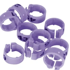Bagues Spécial Pigeon Marquage Laser Indélébile numérotées 26-50 Violet*