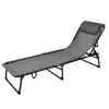 Bain de soleil pliant en acier noir - Confort et résistance* Sale