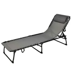 Bain de soleil pliant en acier noir - Confort et résistance* Sale