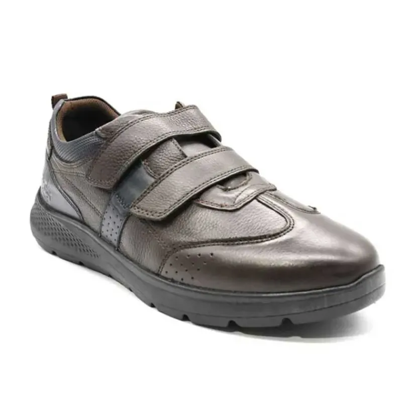 Baskets cuir scratch double velcro Strech semelle PVC*Ayoka Discount