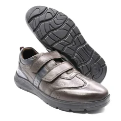 Baskets cuir scratch double velcro Strech semelle PVC*Ayoka Discount