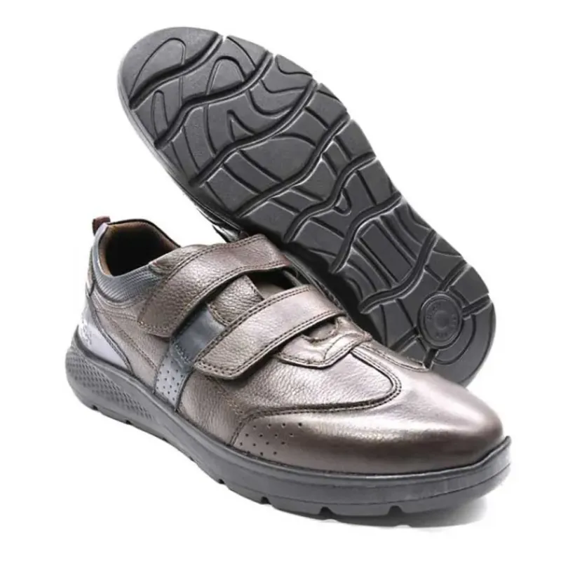 Baskets cuir scratch double velcro Strech semelle PVC*Ayoka Discount