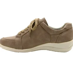 Baskets femme lacet fermeture éclair PU aspect cuir taupe 36 à 41* Sale