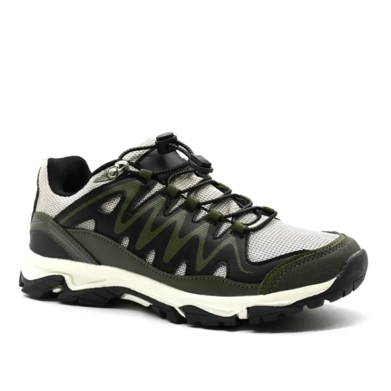 Baskets mixtes en textile et PU kaki noir beige 36 à 46* New