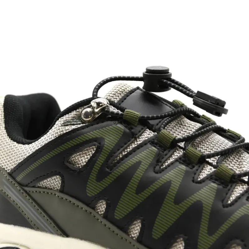 Baskets mixtes en textile et PU kaki noir beige 36 à 46* New