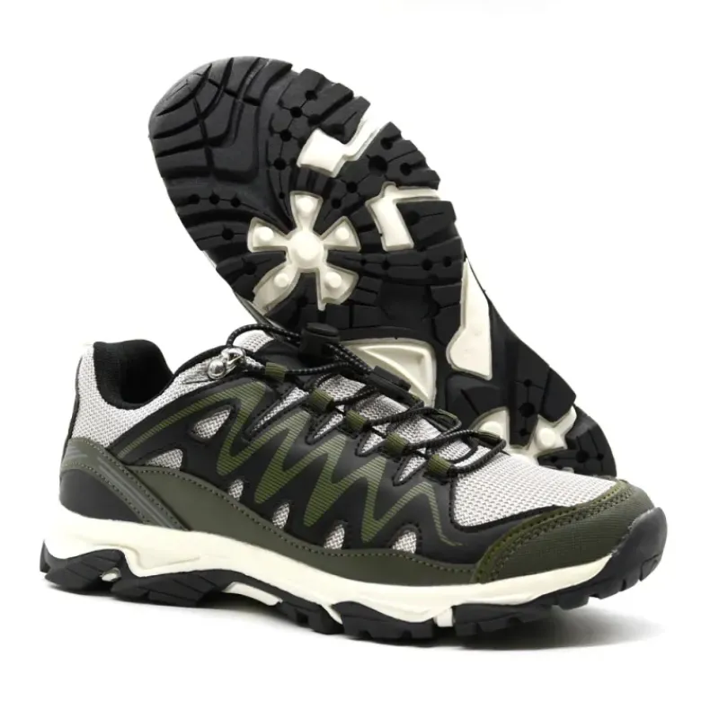 Baskets mixtes en textile et PU kaki noir beige 36 à 46* New