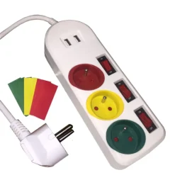 Bloc multiprise trio + 2 usb* Clearance