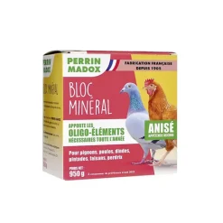 Bloc oligo éléments anis 950 g pigeons volailles et oiseaux*Perrin Madox Discount