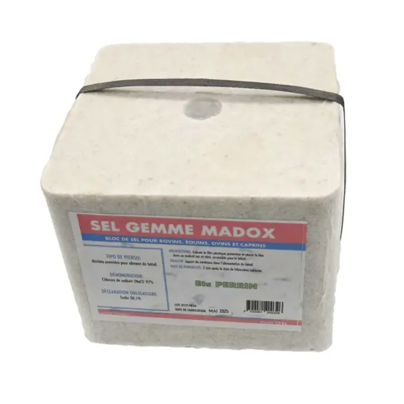 Bloc Sel gemme tout animal, complément alimentaire 10kg*Perrin Madox