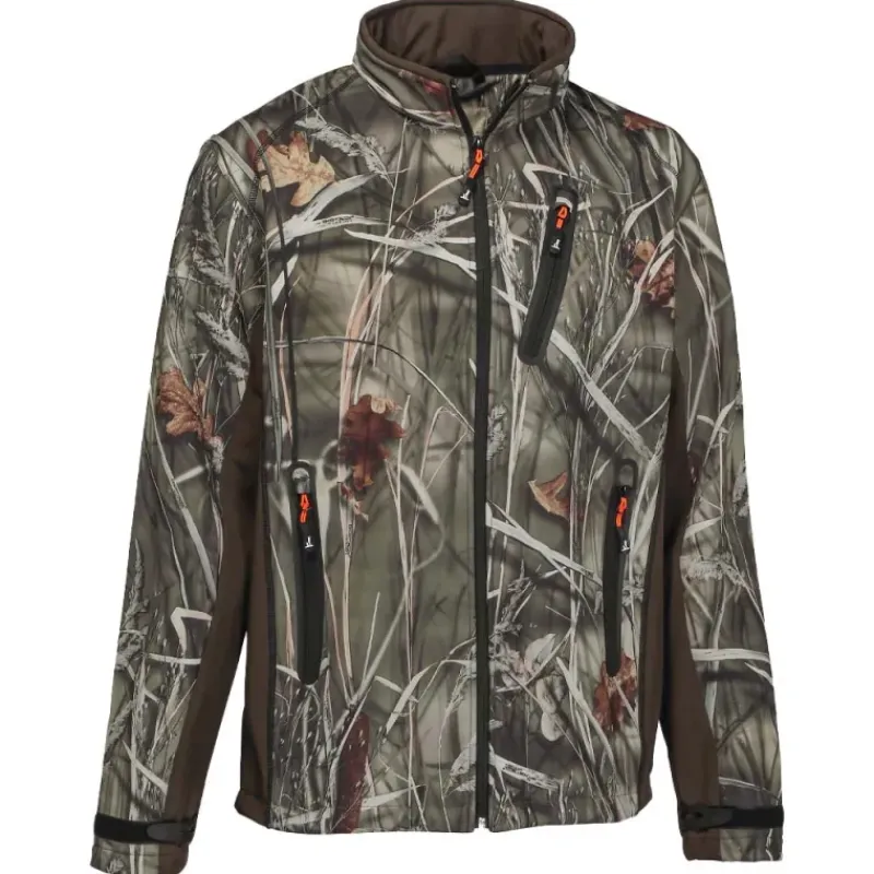 Blouson chasse softshell 4 poches polyester camo kaki S à 3XL*Percussion Outlet