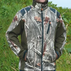 Blouson chasse softshell 4 poches polyester camo kaki S à 3XL*Percussion Outlet