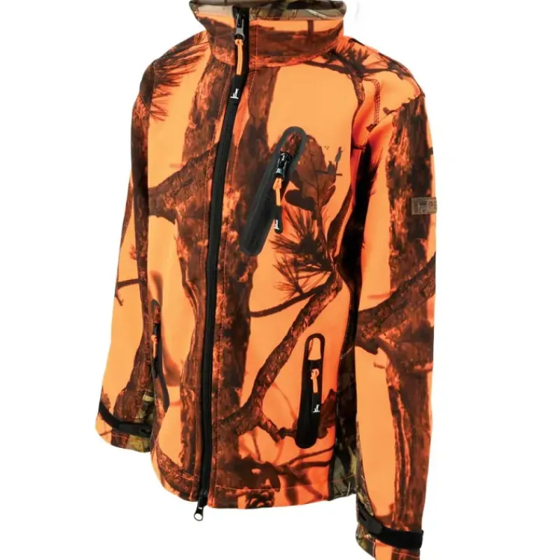 Blouson enfant Softshell Ghostcamo 3 poches polyester 6 à 16 ans*Percussion