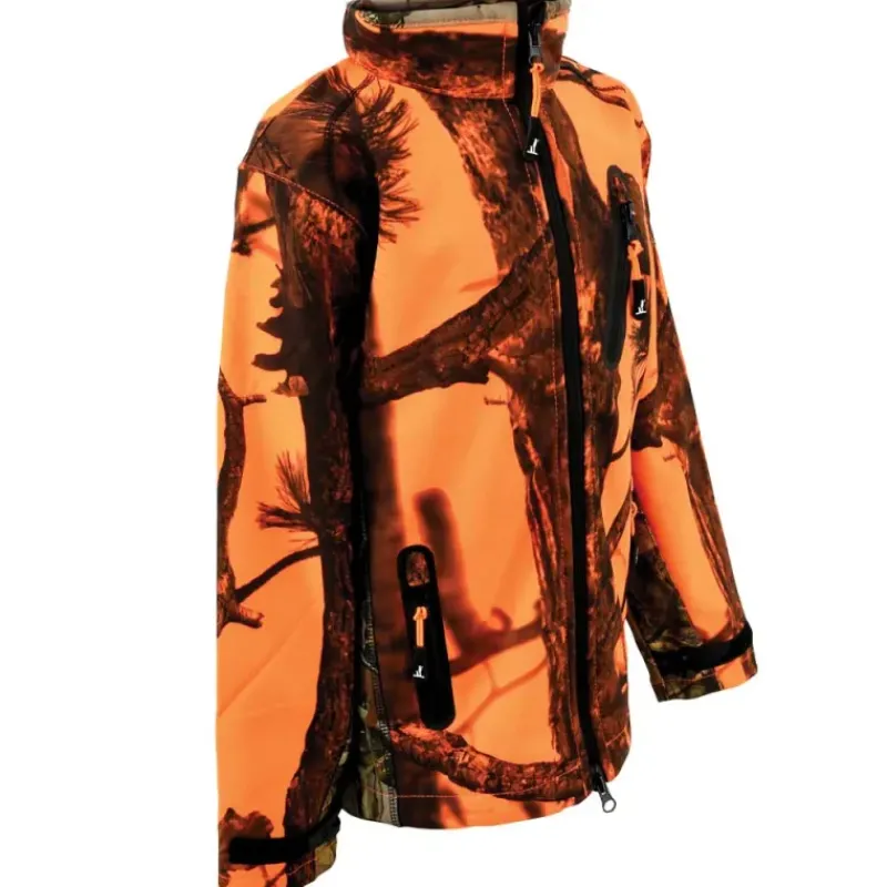 Blouson enfant Softshell Ghostcamo 3 poches polyester 6 à 16 ans*Percussion