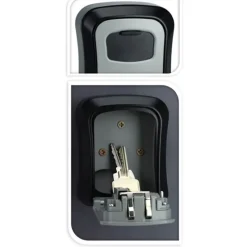 Boîte à clés sécurisée en alliage aluminium-zinc - Noir et Gris* New