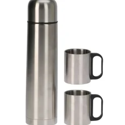 Bouteille isolante acier inox 1L 8x31,7cm + 2 tasses 180ml*