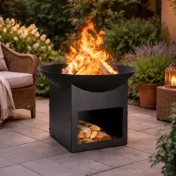 Brasero métal noir sur support Ø 57cm* Best