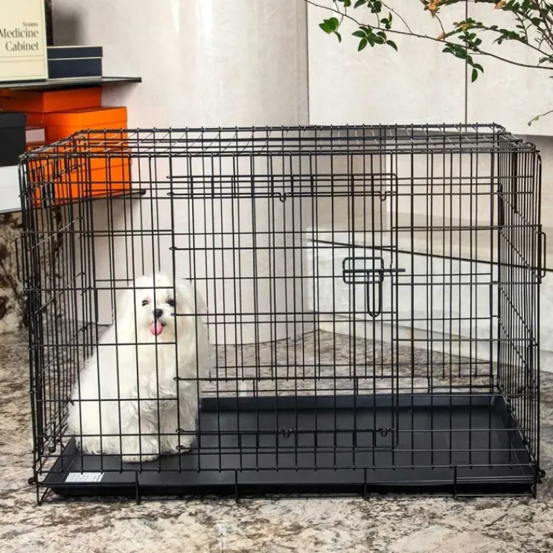 Cage métal grillagée avec plateau noir 122 x 75 x 82 cm* New