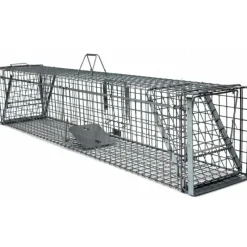 Cage-piège Hardy 3 ressorts trappe 60° 2 entrées 150x34x34cm* Sale