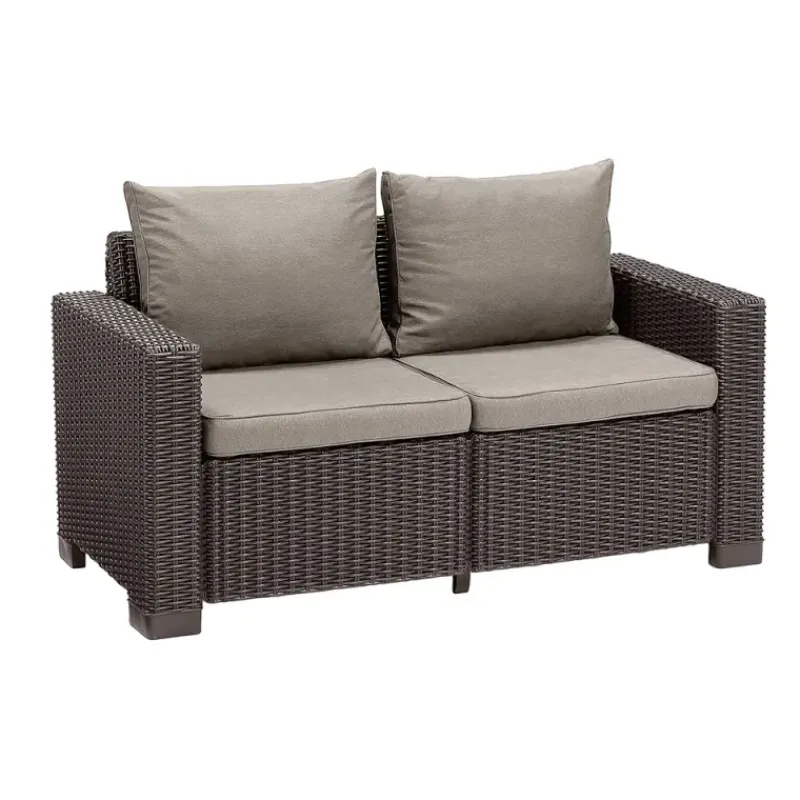 Canapé extérieur California 2 places marron*Keter Outlet