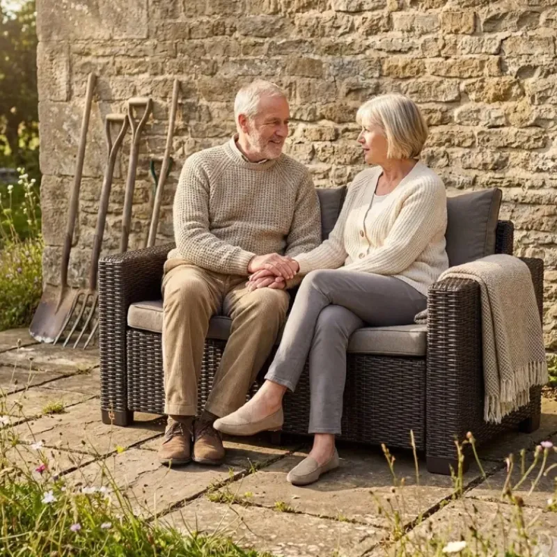 Canapé extérieur California 2 places marron*Keter Outlet