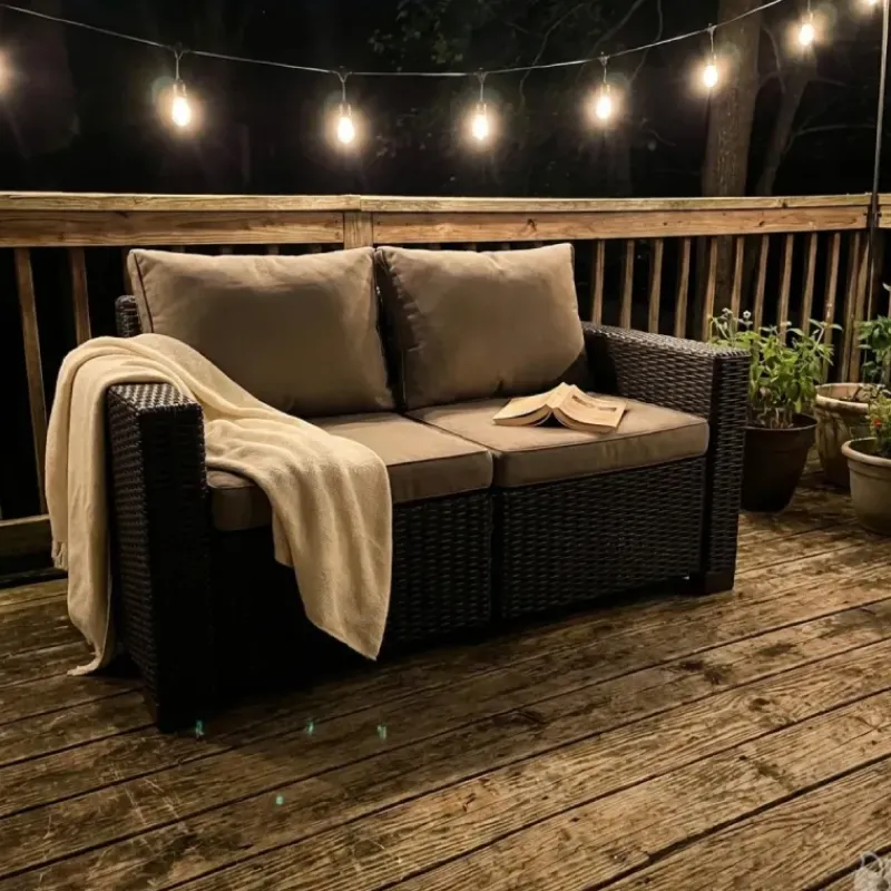 Canapé extérieur California 2 places marron*Keter Outlet