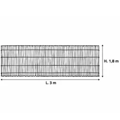 Canisse bambou fendu Largeur 3 m hauteur 1,8 m* Discount