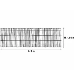 Canisse bambou fendu Largeur 3 m hauteur 1,95 m*