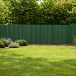 Canisse PVC occultant simple face 1,5x5m vert - Kit de fixation inclus* Discount