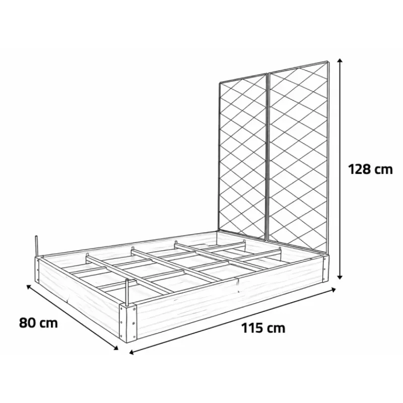 Carré potager en bois de sapin avec treillis - 115x80x128cm* Sale