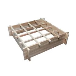 Carré potager en bois de sapin 90x90x27 cm avec géotextile - À monter soi-même* Outlet