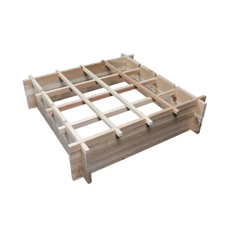 Carré potager en bois de sapin 90x90x27 cm avec géotextile - À monter soi-même* Outlet