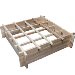 Carré potager en bois de sapin 90x90x27 cm avec géotextile - À monter soi-même* Outlet