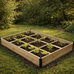Carré potager en bois de sapin avec housse PVC 115x80x54cm - Montage facile* Best
