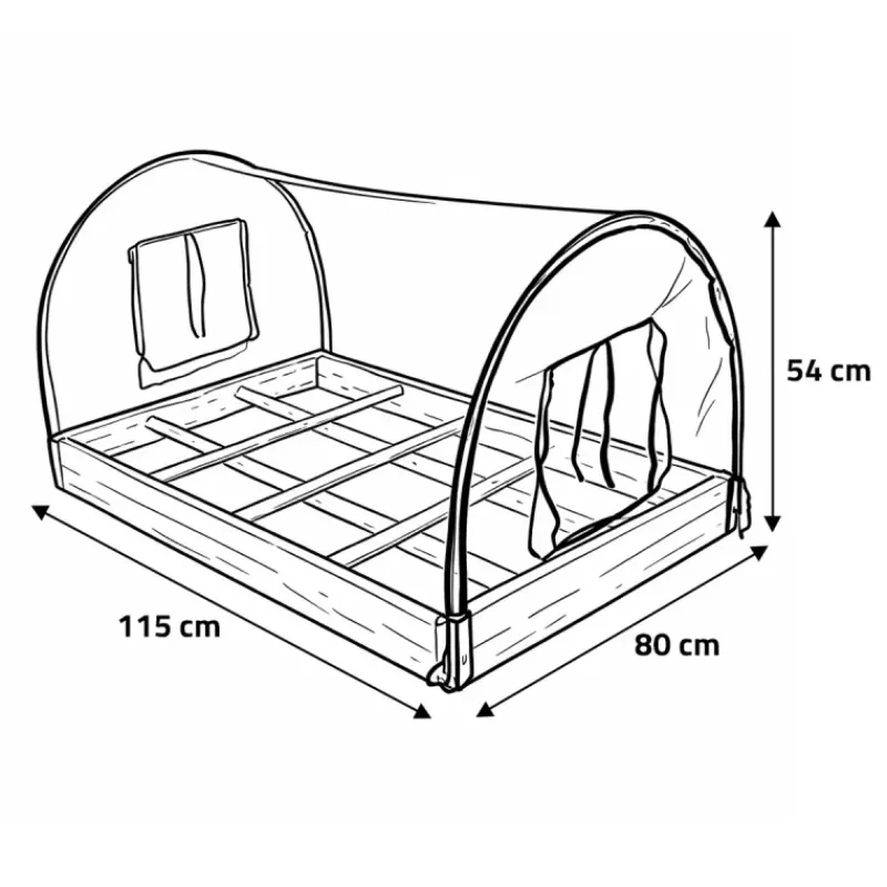 Carré potager en bois de sapin avec housse PVC 115x80x54cm - Montage facile* Best