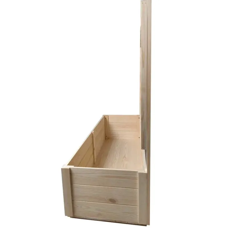 Carré potager rectangulaire en bois de sapin avec treillis 104 cm - 98x34x104 cm* Outlet