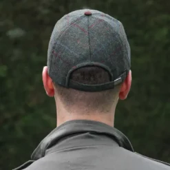 Casquette à carreaux réglable laine polyester kaki marron T58* Sale