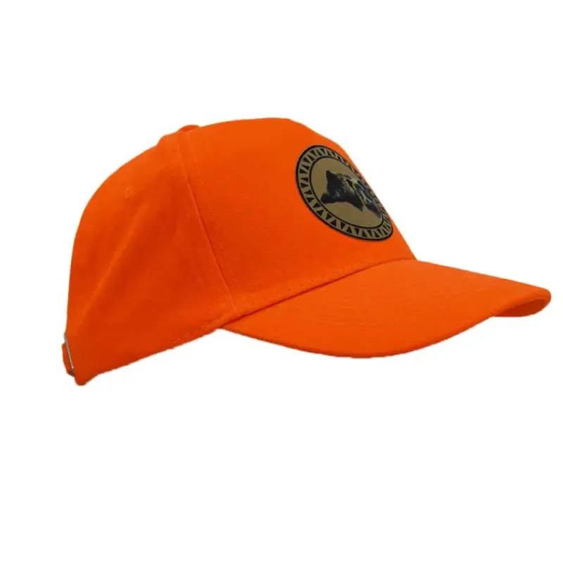 Casquette réglable visière pré corubée sanglier coton orange*Bartavel