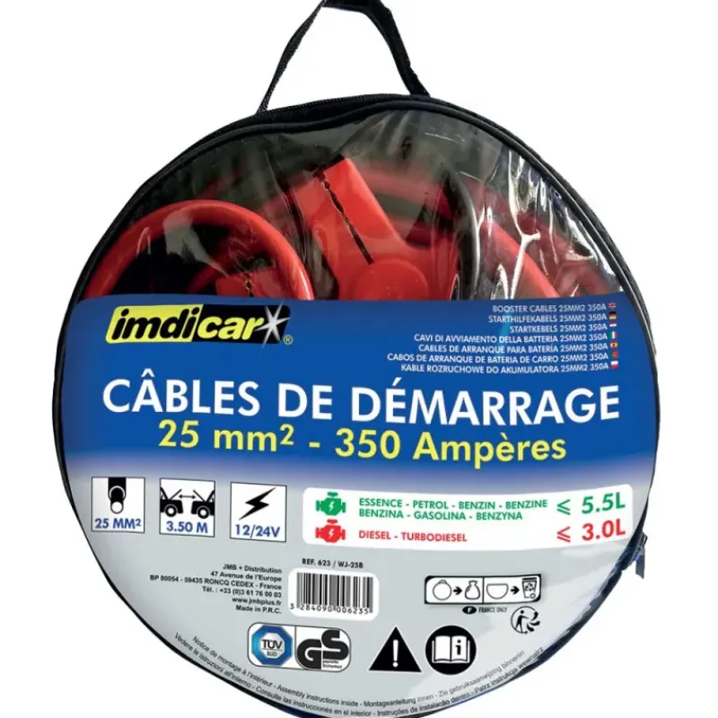Câble démarrage 25 mm² 3,5m essence 5,5L diesel 3L max* Outlet