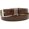 Ceinture Marron Synthétique Boucle Métallique Résistante 125 cm* Sale