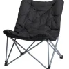 Chaise de camping pliable gris foncé avec coussin Oxford 600D* Best